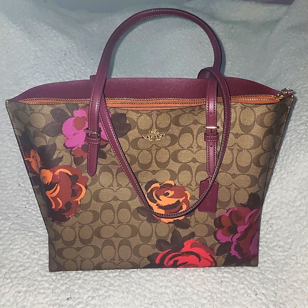 New Coach Floral Tote